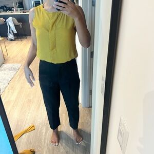 LOFT Yellow Polka Dot Blouse